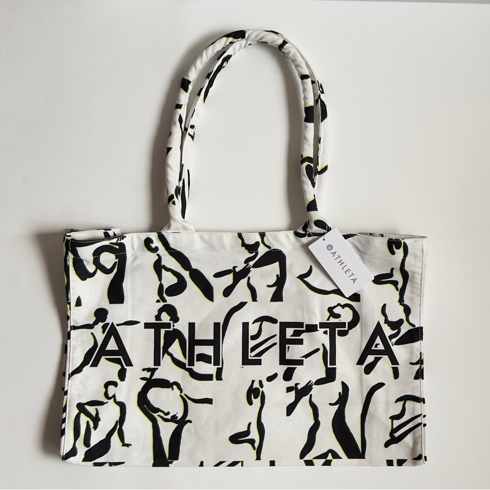 Athleta Artistic Black and White Tote Bag